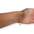 Armband aus goldenem Stahl, glänzender Sonne