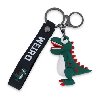 Porte-clés dinosaure vert 3d