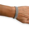 Stabile Armband mit Spitzenmuster in Silber