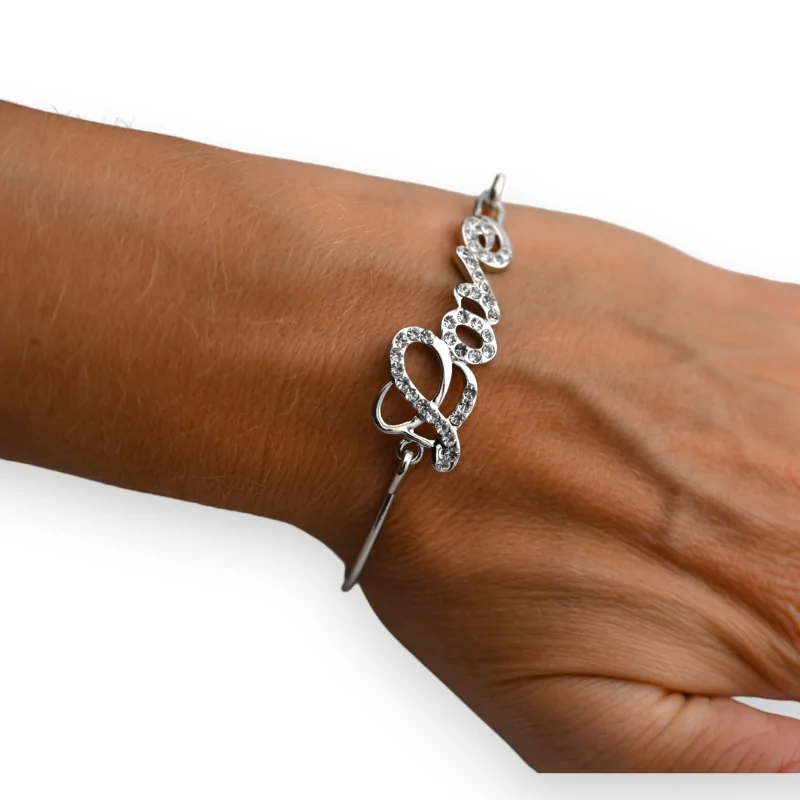 Stabiles Armband LOVE Strass Silber