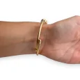 Brazalete de encantos rígidos dorado y blanco árbol de la vida