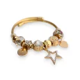 Armband aus starrem Gold und Weiß mit Strass-Stern