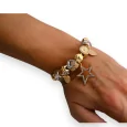 Brazalete rígido charms dorado y blanco estrella strass