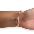 Brazalete de encantos rígido de cobre rosa árbol de la vida