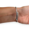 Brazalete de encantos rígido plateado y turquesa árbol de la vida