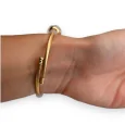 Starrer Gold- und Weißer Charme-Armband