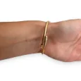 Pulsera de encantos rígidos blanco y dorado árbol de la vida