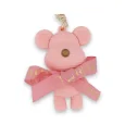 Porte-clés doudou rose et or chic