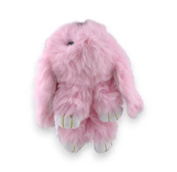 Soft pink rabbit keychain