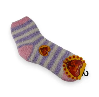 Striped pink and white Pilou sock