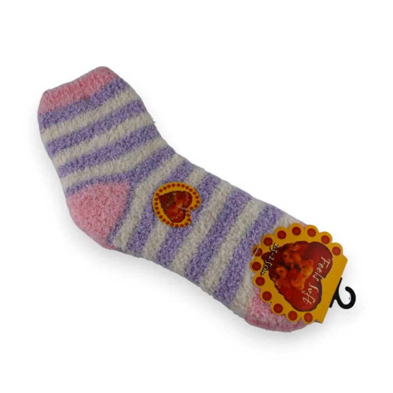 Striped pink and white Pilou sock