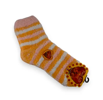 Orange, weiß und rosa gestreifte Pilou-Socken