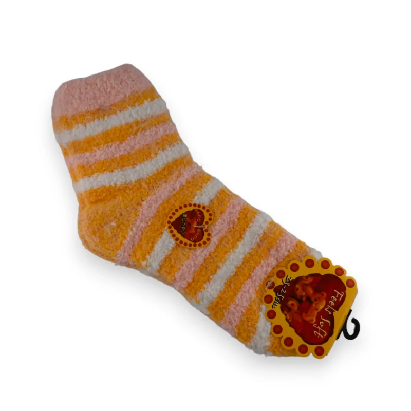 Orange, weiß und rosa gestreifte Pilou-Socken