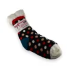 Chaussette chausson pilou épais pois rouge et beige