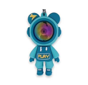Boy Astronaut Play Blue Keychain