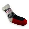 Chaussette chausson pilou bleu marine rouge et blanc