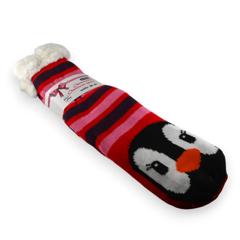 Chaussette chausson pilou pingouin