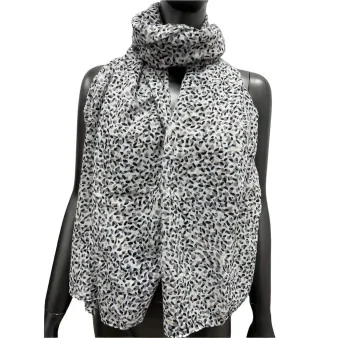 Black scarf with golden and silver detailing