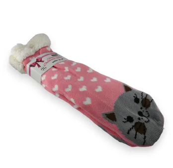 Sock slipper Pilou gray cat