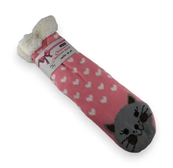 Sock slipper Pilou gray cat