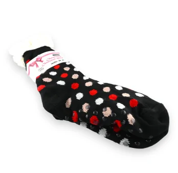 Black polka dot slipper sock