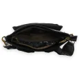 Bolso de bandolera negro con solapas redondeadas