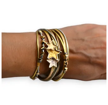 Two-strand gold star simulated bracelet