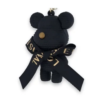 Chic black and gold doudou keychain