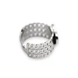 Bague large cœur strass