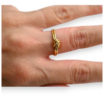 Golden Steel Knot Ring