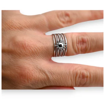 Silver Sun Steel Ring
