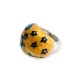 de fleursSilver-plated fancy ring with flower painting