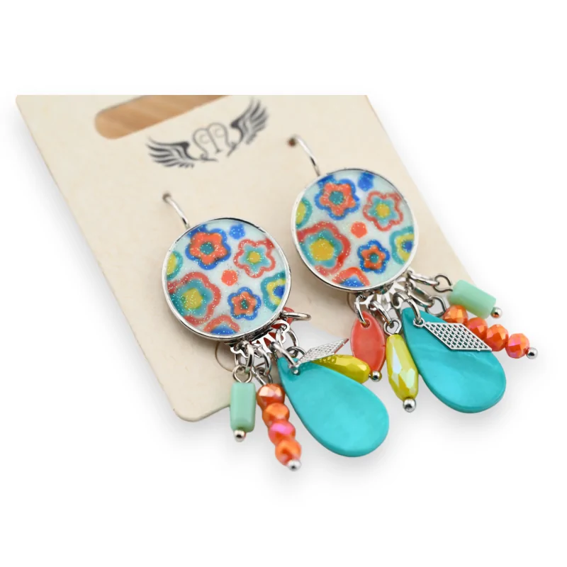 Aretes colgantes multicolor