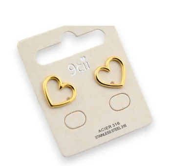Gold-plated steel earring heart