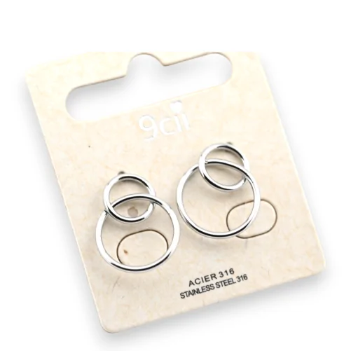 Silver-plated intertwined hoop earrings