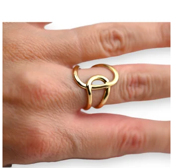 Gold-plated steel geometric ring