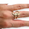Gold-plated steel geometric ring