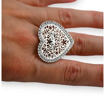 Fancy heart lace ring