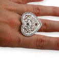 Fancy heart lace ring