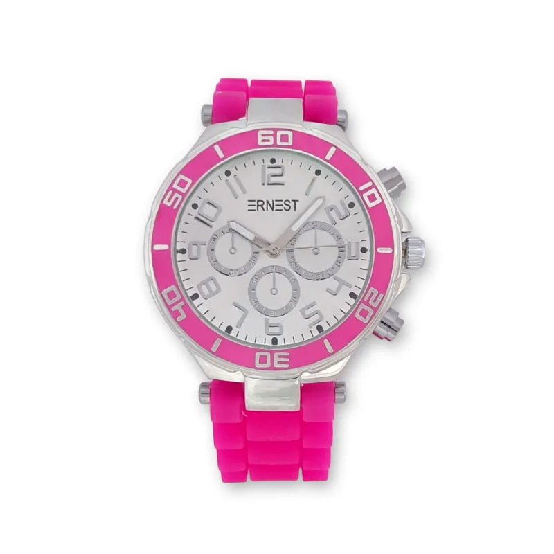 Reloj de mujer de silicona ERNEST en rosa neón