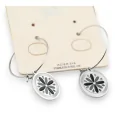 et blancheSilver-plated steel dangling earring with black and white flower charm