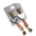 Ethnic copper 3-color fancy earrings