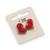 Red Strass Heart Earrings