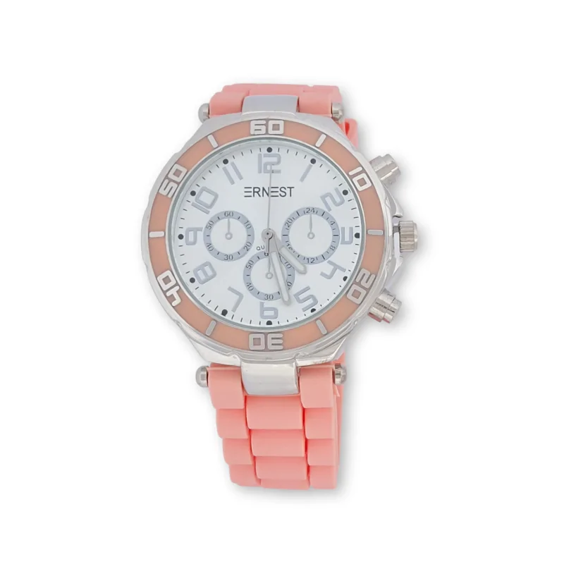 Reloj de mujer de silicona ERNEST, rosa chicle