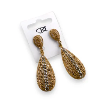 Fancy dangling taupe rhinestone earrings