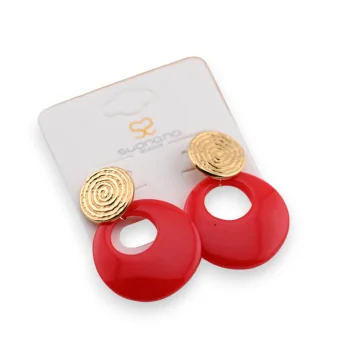 Fancy Plastic Red Earrings