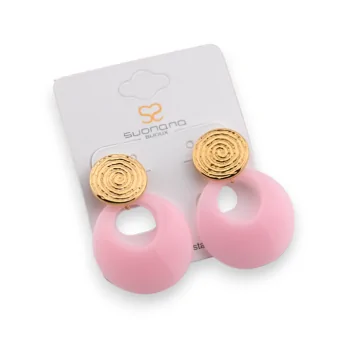 Fancy Plastic Pink Earrings
