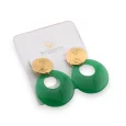 Boucle d'oreille fantaisie plastique vert brésil