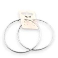 Silver-plated steel hoop earrings with striations