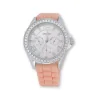 Montre femme silicone et strass ERNEST rose tendre